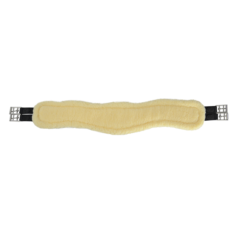 Hy Equestrian Fleece Lined GP/Jumping Contoured Girth - Black/Natural-1
